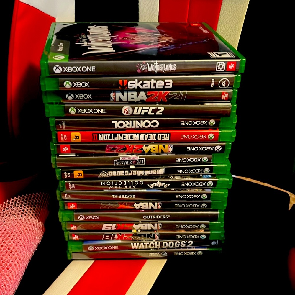 Stack of Xbox One Games